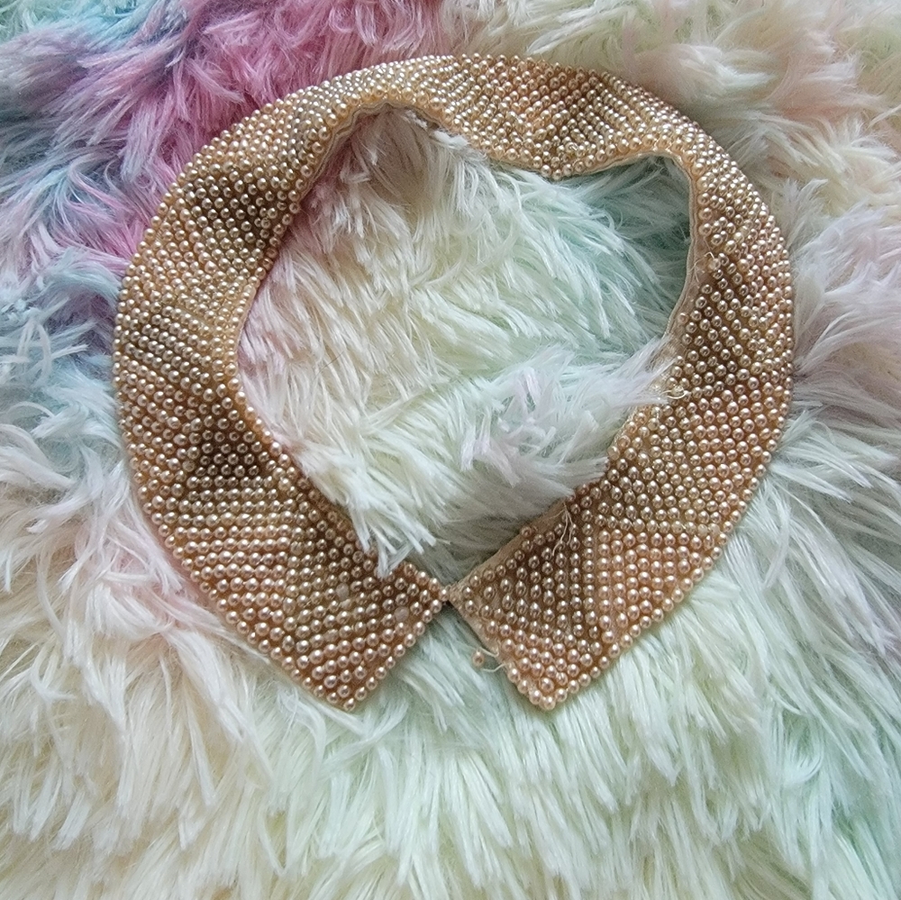 Pearl Beaded Vintage Collar Necklace